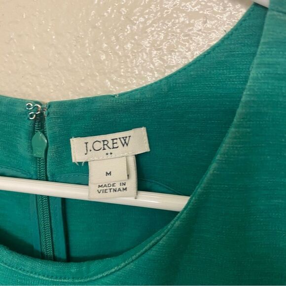 J. Crew Daybreak kelly Green blue block Fit Flare Dress sleeveless prep cotton M - Picture 9 of 11